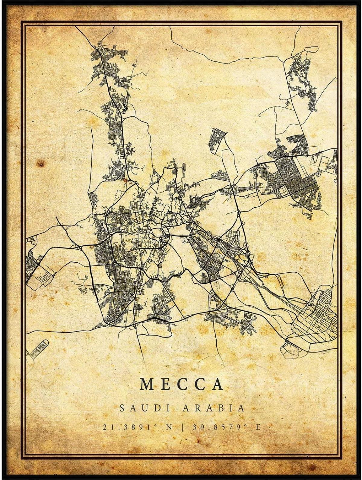 Mekka (Makkah) antike Karte